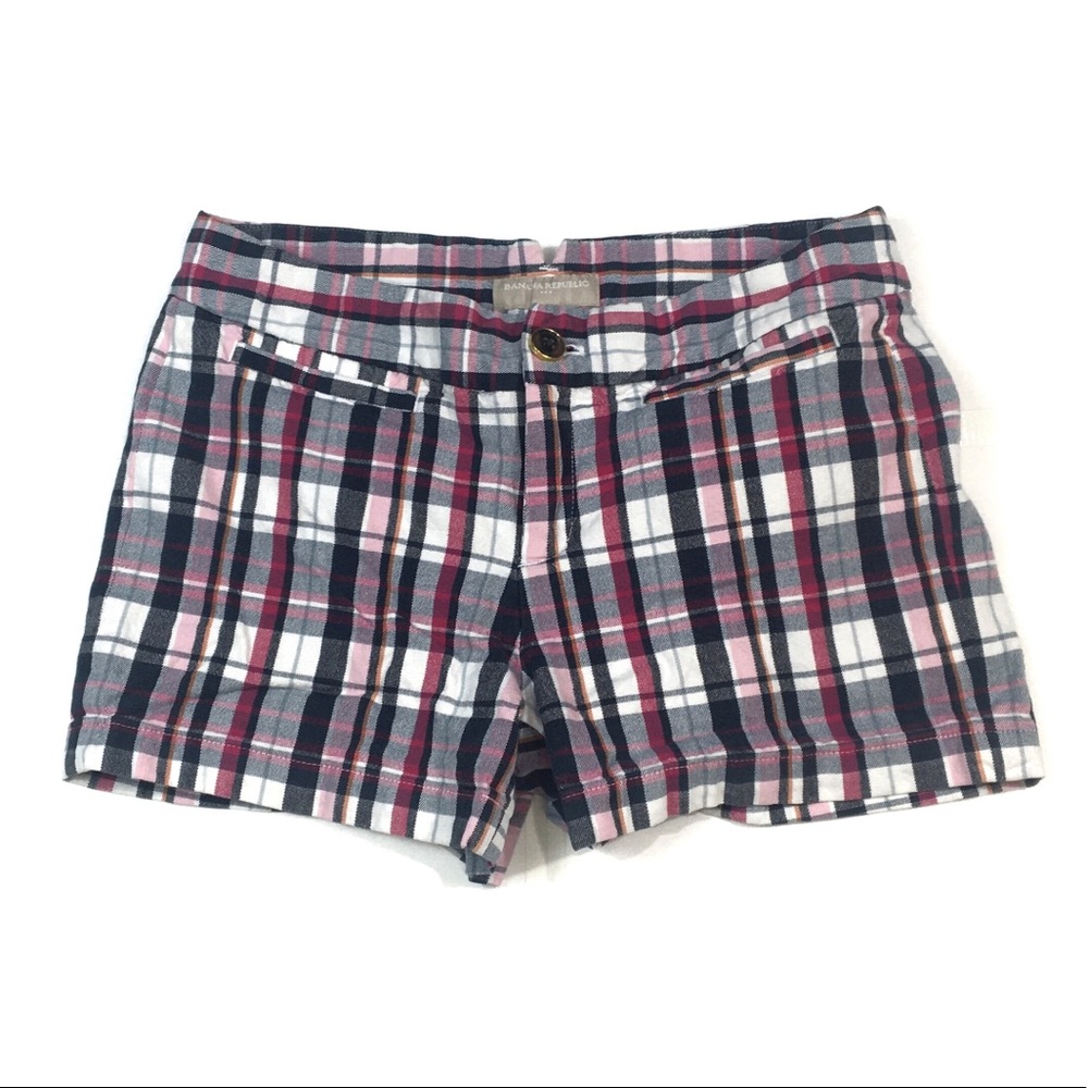 🐳BT65 Banana Republic Preppy Plaid Shorts 6